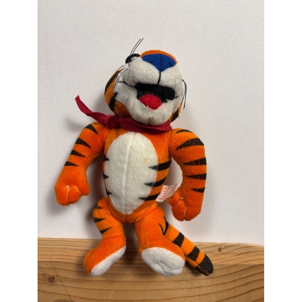 Vintage Russ Rusty Tigers Plush Tiger Orange Black Striped Red Scarf